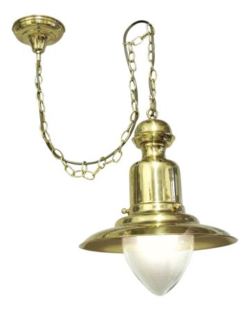 Rybářská závěsná lampa z lakované mosazi, 230 V – výška 43 cm