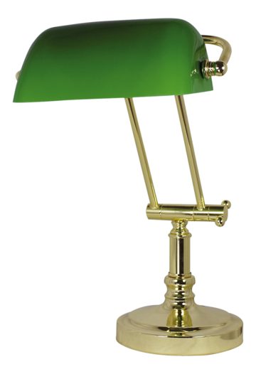 Bankovní lampa se zeleným skleněným stínidlem – výška 36/43 cm