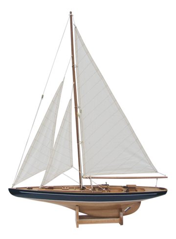 Model plachetnice, dřevo s látkovými plachtami – délka 60 cm, výška 80 cm