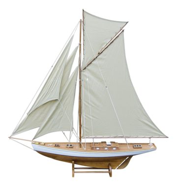 Model plachetnice, dřevo s látkovými plachtami – délka 125 cm, výška 135 cm