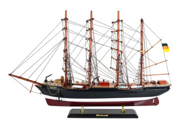 Model plachetnice PEKING dřevěný s látkovými plachtami – délka 58 cm