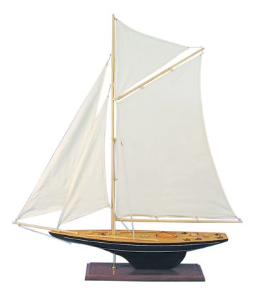 Model plachetnice, dřevo s látkovými plachtami – délka 80 cm, výška 85 cm