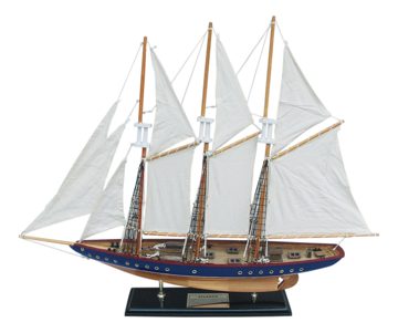Model plachetnice Atlantic s mosazným štítkem – délka 71 cm, výška 56 cm