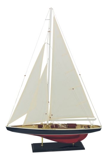 Model plachetnice, dřevo s látkovými plachtami – délka 60 cm, výška 86 cm