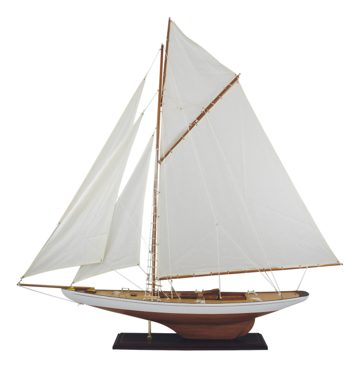 Model plachetnice, dřevo s látkovými plachtami – délka 120 cm, výška 120 cm