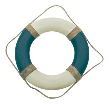 Záchranný kruh s lanem, krémovo-modrý – průměr 49 cm
