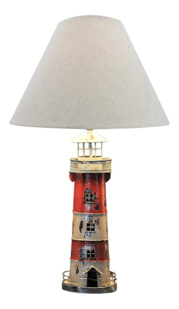 Lampa ve tvaru majáku, kov, se stínidlem – výška 58 cm