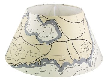Papírové stínidlo s motivem námořní mapy, E27 – průměr 20/36 cm, výška 17 cm