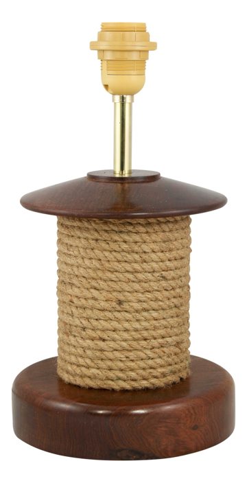 Lampa s lanem, dřevo, 230 V – výška 35 cm, bez stínidla