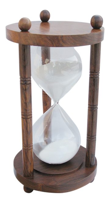 Přesýpací hodiny dřevěné se 3 sloupky – cca 60 minut, výška 24 cm