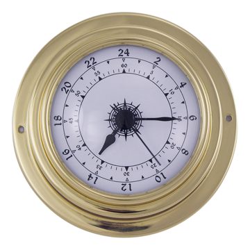24hodinové hodiny mosazné – průměr 9,8 cm