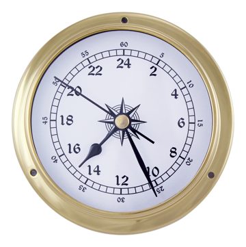 24hodinové hodiny mosazné – průměr 11,5 cm