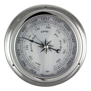 Barometr chromovaný – průměr 14,5 cm