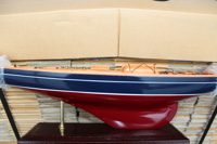 Model plachetnice, dřevo s látkovými plachtami – délka 80 cm, výška 85 cm