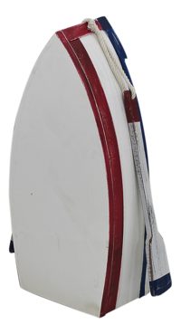 Police ve tvaru lodičky, malované dřevo, 3 přihrádky – 22 × 49 × 14,5 cm