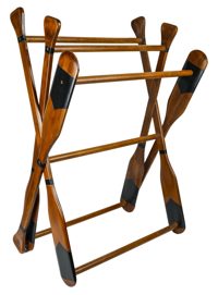 Stojan na deky z vesel, malované dřevo – 59 × 37 × 86 cm