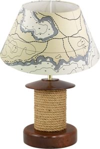 Lampa s lanem, dřevo, 230 V – výška 35 cm, bez stínidla