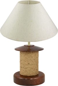 Lampa s lanem, dřevo, 230 V – výška 35 cm, bez stínidla