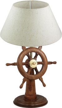 Lampa kormidelní stojan, dřevo, 230 V – výška 45 cm, bez stínidla