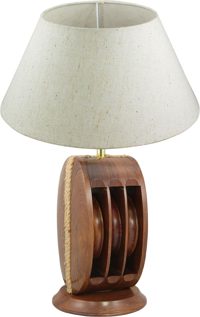 Lampa lodní kladka, dřevo, 230 V – výška 40 cm, bez stínidla
