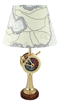 Stolní lampa ve tvaru lodního telegrafu, mosaz a dřevo – výška 35 cm, bez stínidla