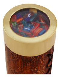 Kaleidoskop z mosazi a kůže – délka 17 cm