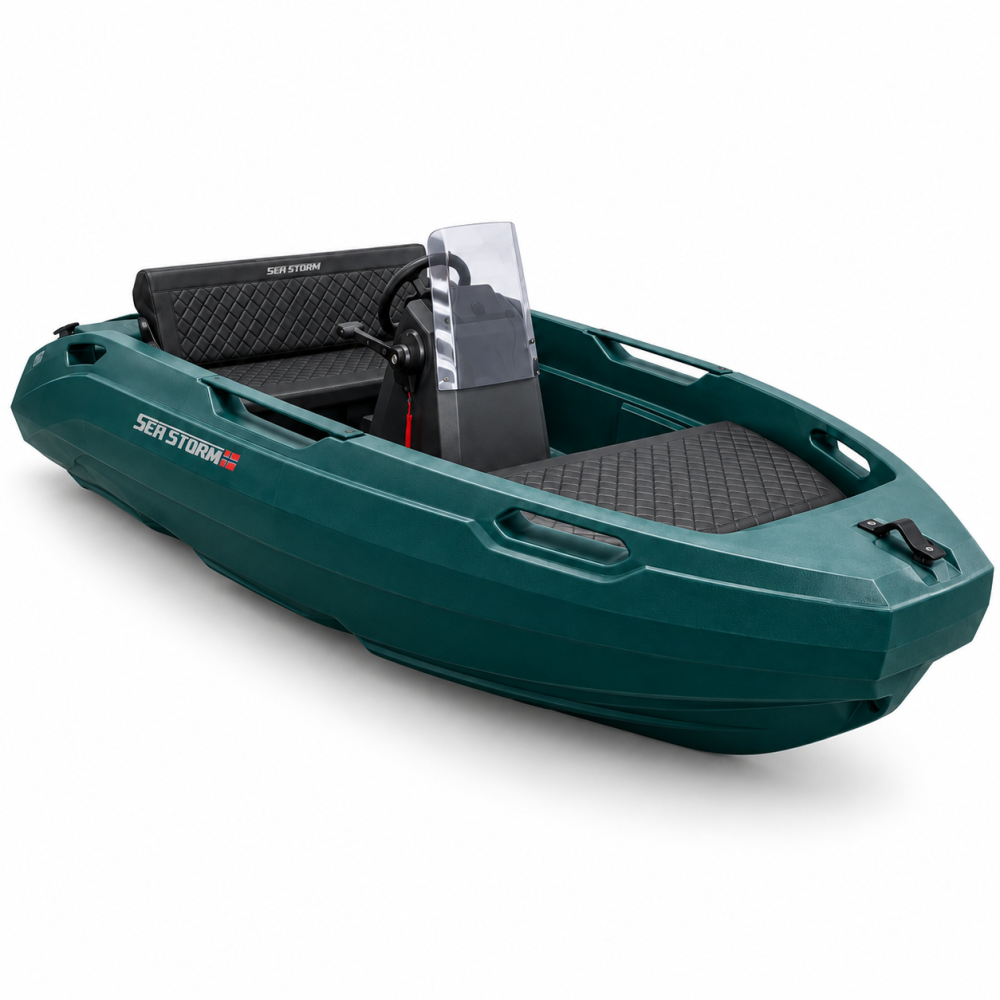 SEASTORM 13s HDPE Extra odolný plastový člun tmavě zelený – 400 cm