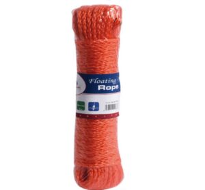 Plovoucí lano oranžové pro záchranná kola 30m, Ø 6mm s plastovou karabinkou - Obrázek 1