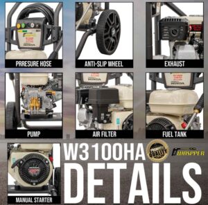 Waspper W3100HA benzínová vysokotlaková myčka, Honda, 5,5 HP, 213 bar/3 100 PSI - Obrázek 11