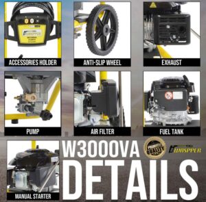 Waspper W3100VA benzínový vysokotlaký čistič, Peggas, 4.3 HP, 213 bar / 3.100 PSI - Obrázek 7