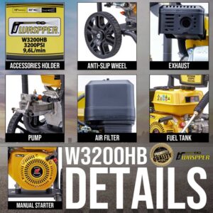 Waspper W3200HB benzínová vysokotlaková myčka, Peggas, 7,0 HP, 220 bar / 3 200 PSI - Obrázek 14
