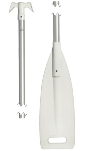 Skládací hliníkové pádlo s bílou čepelí 160 cm,  Ø30mm - Obrázek 2