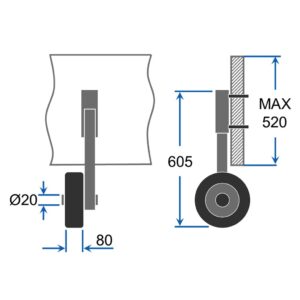 Kolečka přepravní ET260 černo/modrá - Obrázek 4