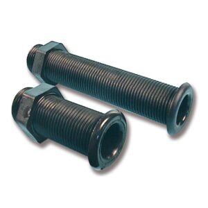 Trubka z černého plastu s přírubou a pojistnou maticí - Obrázek 1