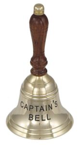 Stolní zvon mosazný s nápisem CAPTAIN´S BELL - 16,5 cm