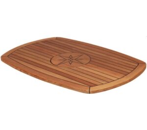 Teaková skládací stolová deska ve tvaru sudu s vložkou námořní hvězdy - 61 x 94 cm - Obrázek 2