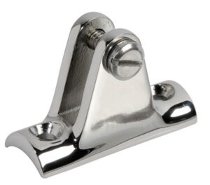 Nerezová vidlička koncovky pro bimini 90° s montáží na trubku - se šroubem - Obrázek 1