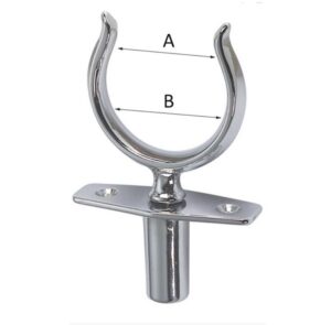 Pochromovaná mosazná vidlice vesla 40/52 mm + držák vidlice Ø 12mm - Obrázek 1