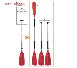 Skládací hliníkové pádlo na kajak DPR 107 - sada - Obrázek 1