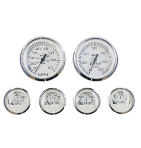 FARIA sada palubních přístrojů - bílý číselník v niro rámu