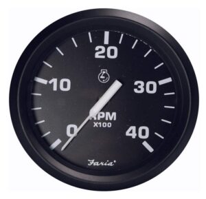FARIA otáčkoměr 0-4000 pro dieselové motory - černý číselník v černém rámu - Obrázek 1