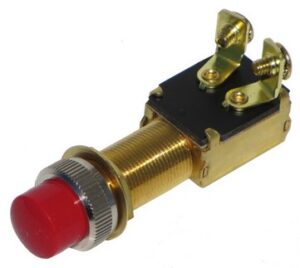 Tlačítkový spínač mosazný s vodotěsným tlačítkem - Obrázek 1