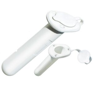 Vestavěný držák na prut s gumovým uzávěrem bílý - Obrázek 1