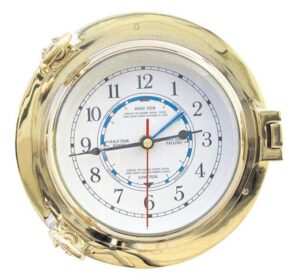 Hodiny s ukazatelem přílivu a odlivu - lodní okno Φ 22 cm - Obrázek 1