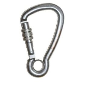 KONG HARNESS Nerezová karabina s pojistkou, s okem