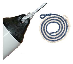 Lano pro fendre s okem bílé 2m x 8 mm, oko 40 mm - pár - Obrázek 1