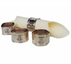 Mosazné kroužky na ubrousky s námořním motivem - set 4 ks - Obrázek 1