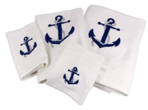 Námořnický ručník s kotvou 30 x 50 cm bílý - Obrázek 1