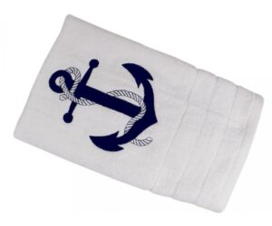 Námořnický ručník s kotvou 30 x 50 cm bílý - Obrázek 3
