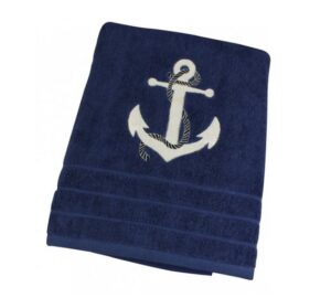 Ručník námořnický s kotvou 50 x 100 cm tmavě modrý - Obrázek 3